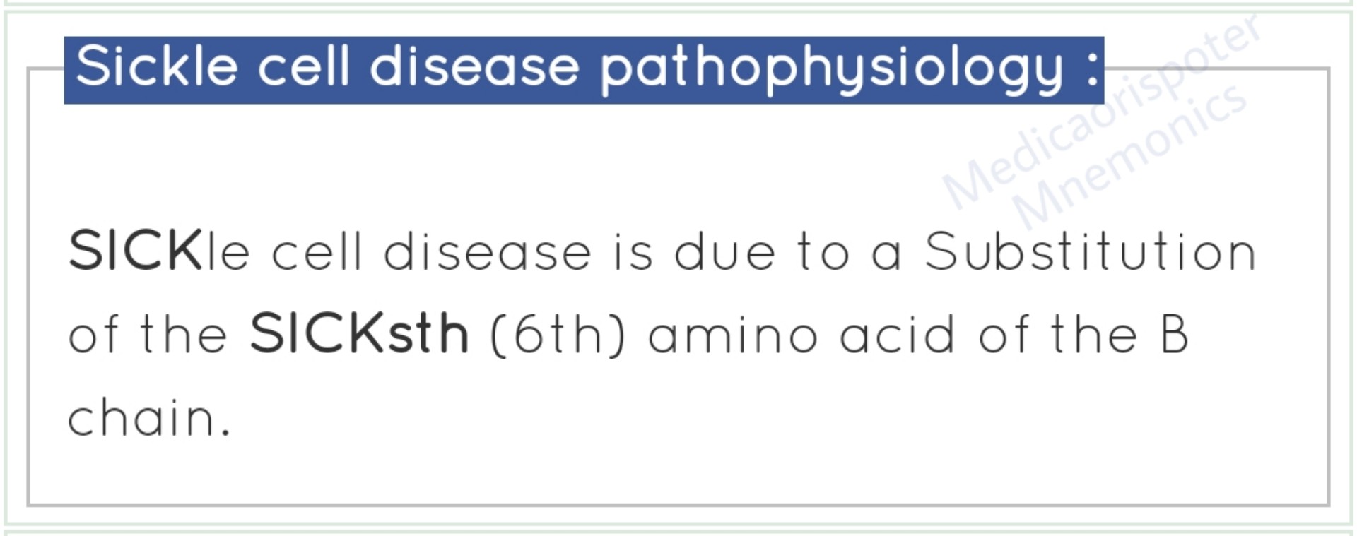 Sickle Cell Anaemia Pathophysiology